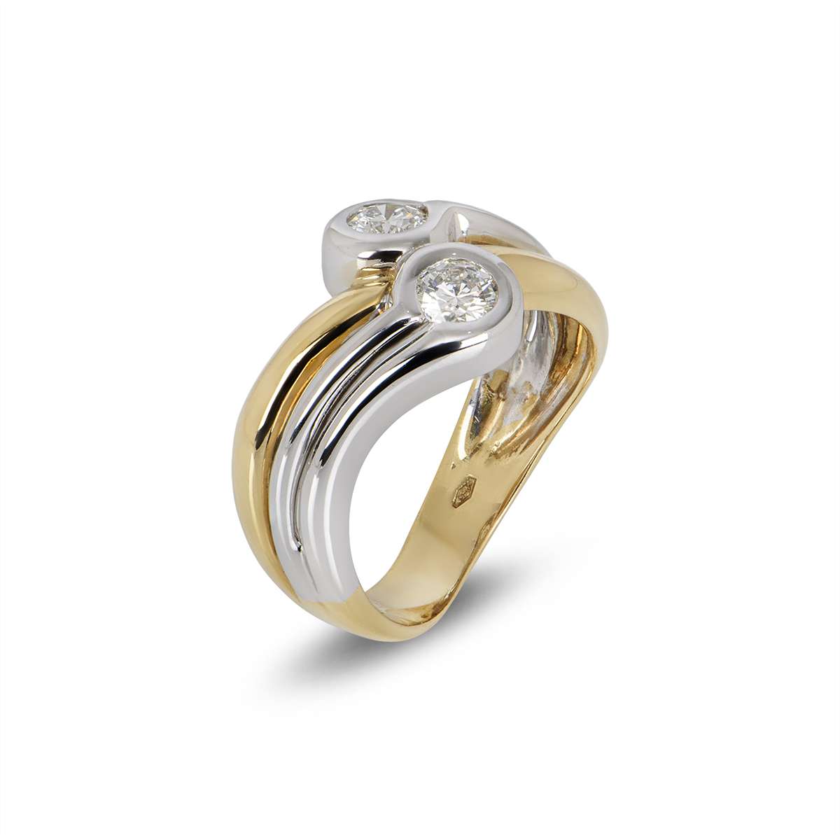 White & Yellow Gold Diamond Dress Ring 0.25ct TDW